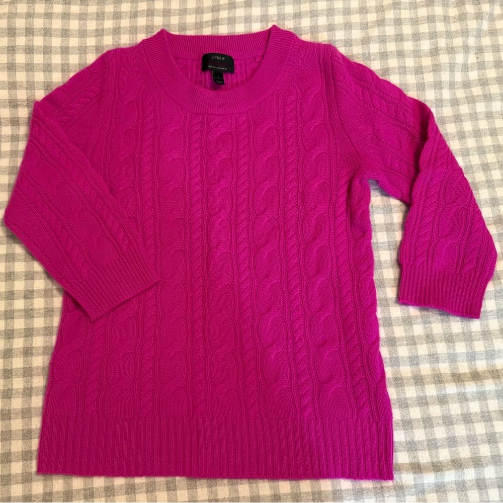 JCrew Cashmere Sweater Fuchsia Small